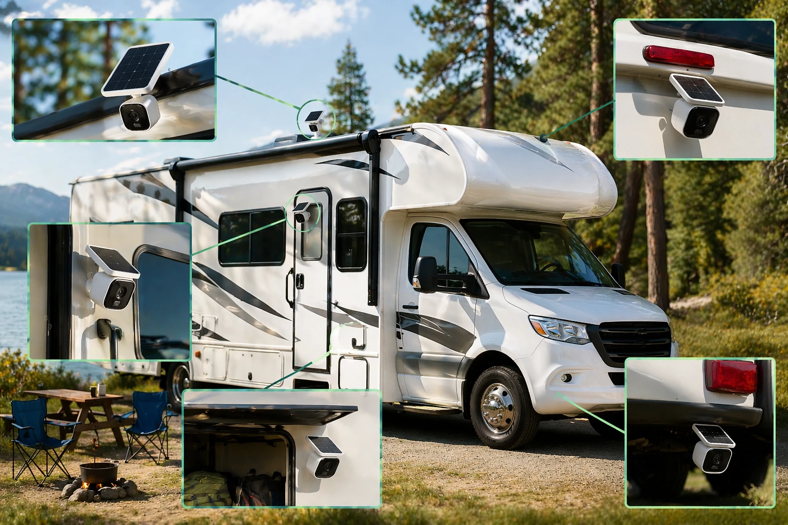 Best Places to Install Solar Cameras on a Camper or RV