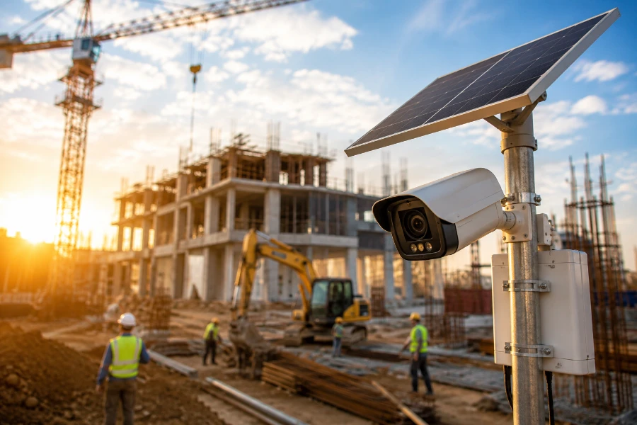 solar powered security camera for construction site (1)