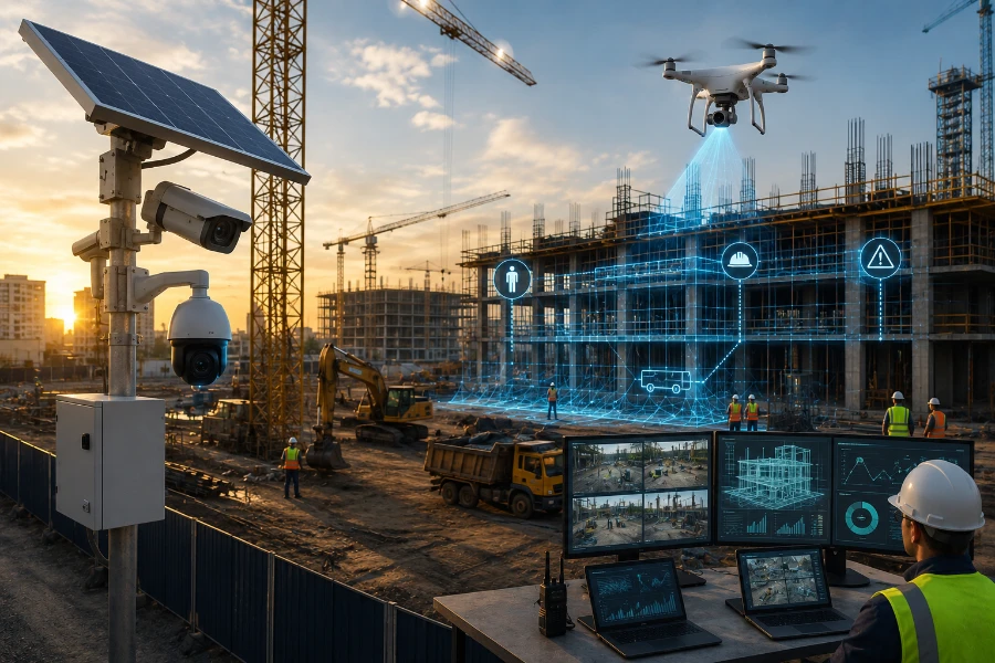 solar powered security camera for construction site (2)